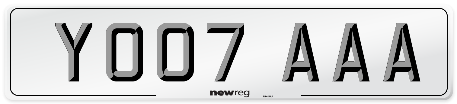 YO07 AAA Number Plate from New Reg